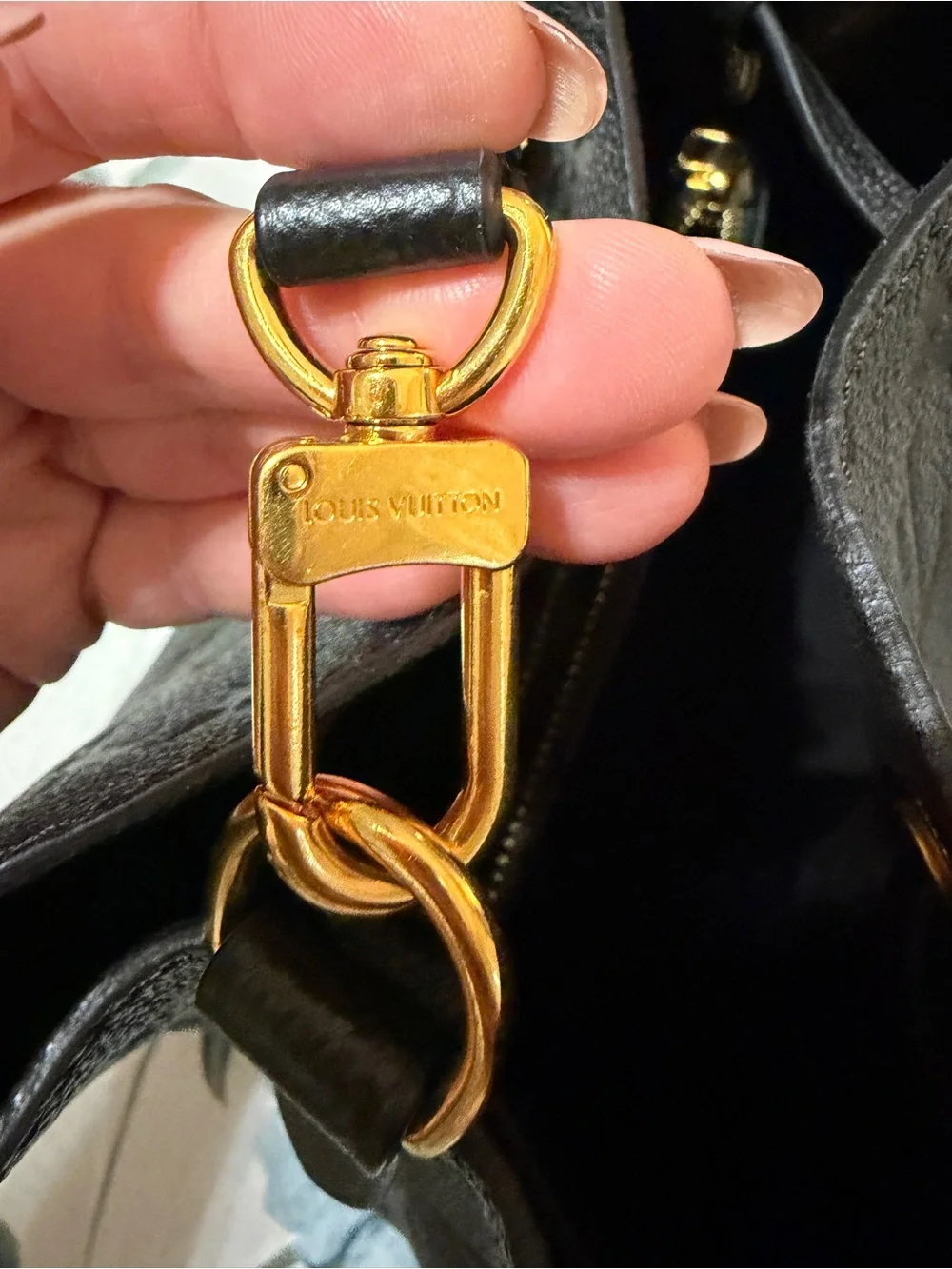 Louis Vuitton Black Embossed Monogram Drawstring Hobo Bag